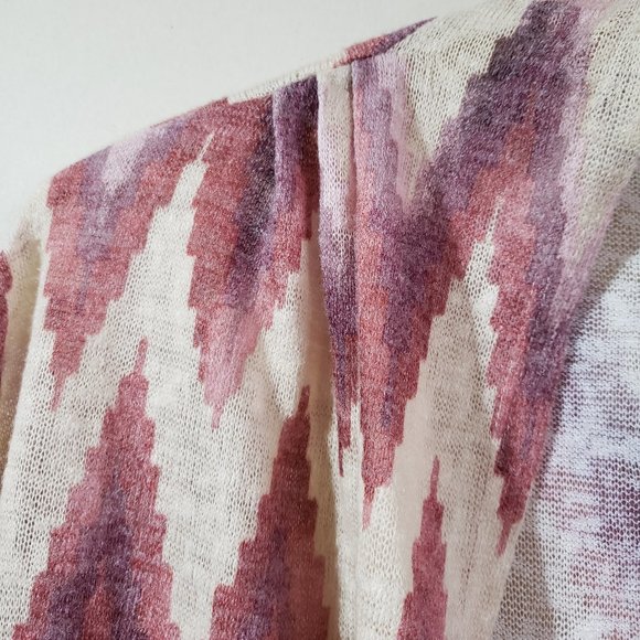 2/$20 MAURICES Lightweight Knit Open Front aztec Cardigan 3/4 sleeve sz Small - Picture 7 of 13